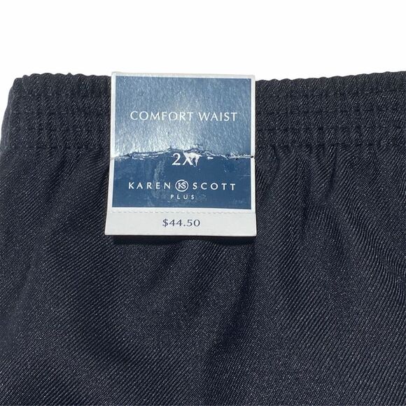 Karen Scott Black Elastic Waist Pull-on Pants 2x - Picture 10 of 12